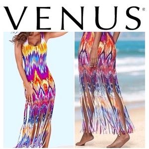 - VENUS Multicolor Fringe Summer Maxi Dress